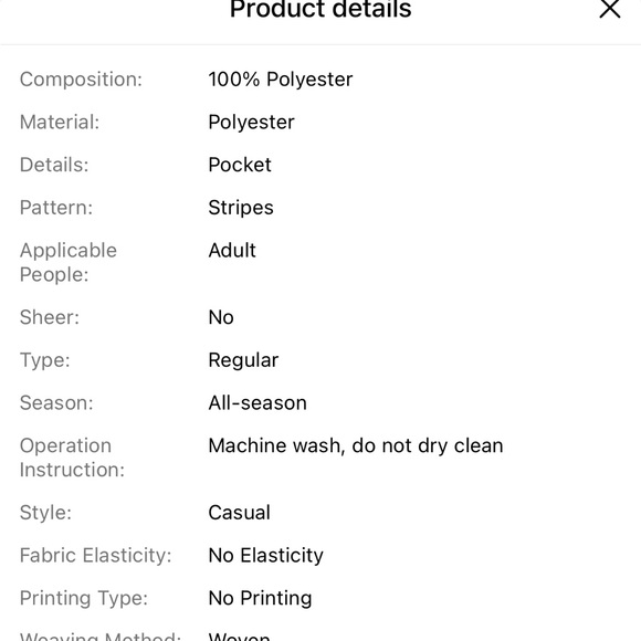 Gray/White Pinstripe pull onNice fit. Can foldup. Large left.Polyester Very Cute - Picture 3 of 5